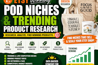 research etsy trending pod niches and winning print on demand products