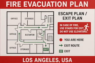 do fire evacuation plan escape plan and exit plan for los angeles, USA states