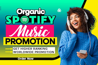 boost your spotify music, album track, organic promotion and monthly listeners