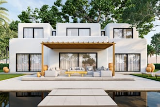 create 3d exterior and interior design realistic home rendering and full models