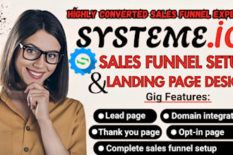 setup systeme io sales funnel, systeme io website, systeme io landing page
