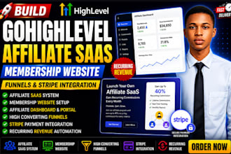 build gohighlevel affiliate saas membership website funnels stripe integration