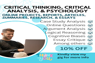 do critical analysis, critical thinking, essay critique and research analysis