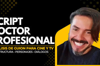 seré tu script doctor y analizaré tu guion de cine o tv