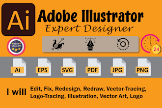 edit illustrator files and recreate designs professionally
