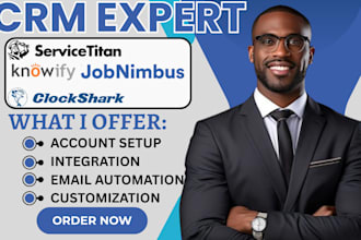 setup  clockshark knowify jobnimbus workflow servicetitan zapier automation va