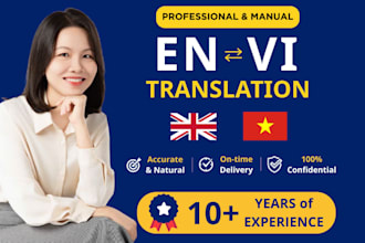 provide accurate english and vietnamese translation