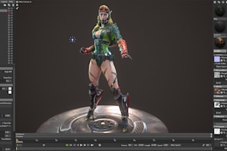 stylized 3d character, figurine character,warror 2d to 3d resin,stl for 3d print