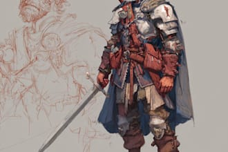 draw a fantasy character design and dnd character art