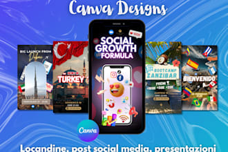 design posters, social media post design and more with canva