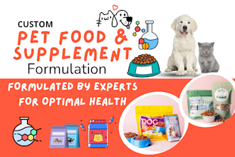 formulate pet foods, supplementary products for cats and dogs