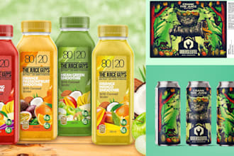 design juice,  beverage, energy drink, beer, water label and juice label design