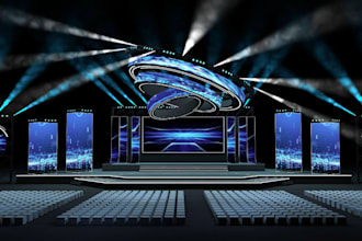 design 3d stunning event stage,conference hall,interior design,nightclub design
