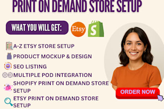 shopify redesign printify printful etsy print on demand store etsy seo listing