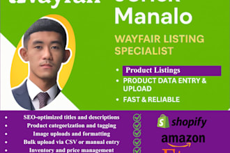 product listing wayfair, shopify, shein, ebay, etsy