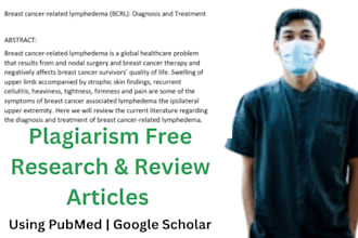 write plagiarism free research and review articles as a doctor