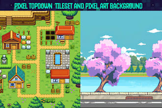 create pixel art background tileset rpg game assets 2d top down isometric map