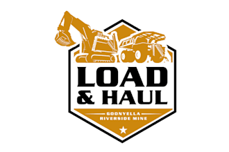 do professional autonomous haul truck logo design with  machinery brandi