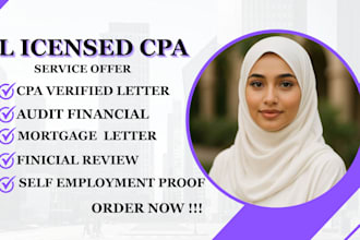 prepare review and sign cpa certified financial and audit letter