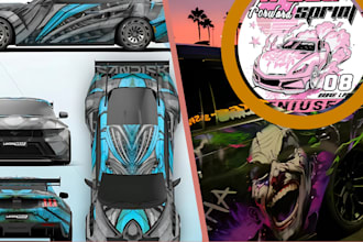 design professional car wrap vehicle vinyl decal racing sport car van truck