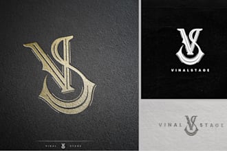 create vintage monogram logo design, initial letter or typography