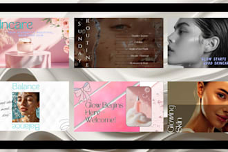 design editable skincare routine canva templates