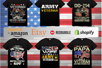 design USA military and veteran army tshirts with custom flag themes
