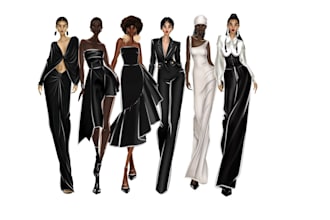 draw professional fashion illustrations and custom outfit sketches