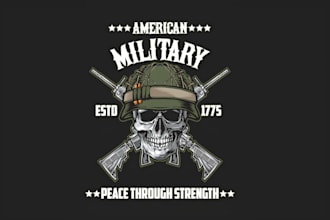 do modern army, tactical and military logo or any graphics design