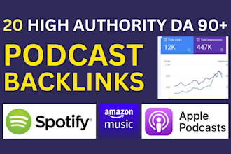 boost SEO with podcast backlinks from spotify and apple podcasts da 90