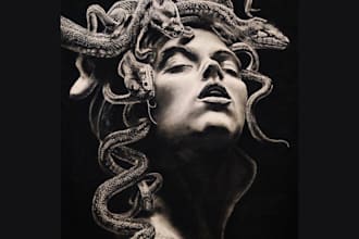 create handmade charcoal drawings