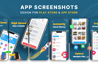create modern app screenshots for play store and app store
