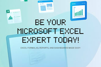 be your microsoft excel expert, excel formulas, report and dashboard