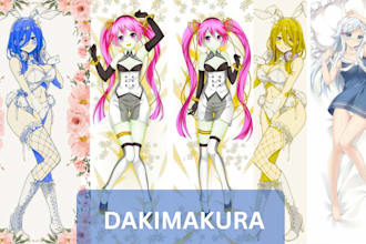 anime body pillow art dakimakura nsfw wafiu art ecchi dakimakura illustration