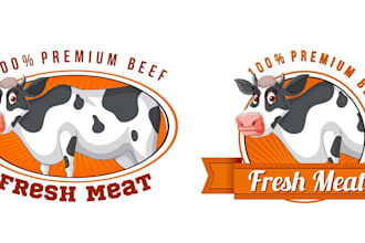 do design cow, goat, and agricultural bull farm logo