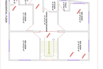 draw professional floor plan in autocad 2d with dimensions