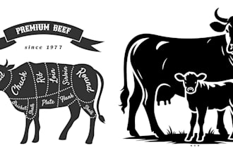 do unique eye catching agriculture cow bull farm logo design