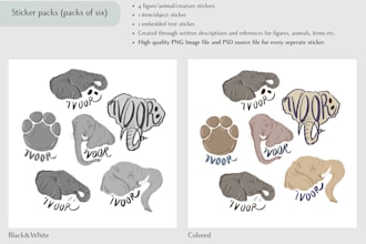 illustrate single stickers and sticker packs