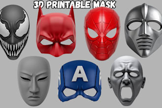 model and print wearable cosplay armor 3d mask 3d helmet halloween prop cosplay