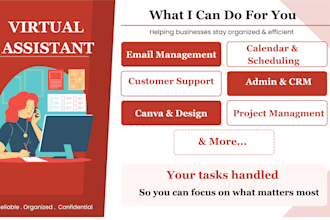 virtual assistant for email, calendar and customer support