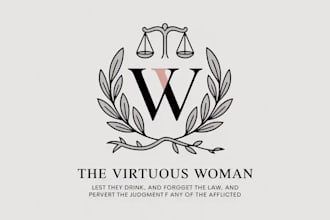 design a christian virtuous woman logo with elegance and purpose