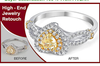 jewelry retouching and background removal transparent