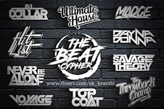design text style music band typography business and dj logo