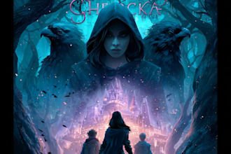 design stunning fantasy book cover art book design, e book cover design