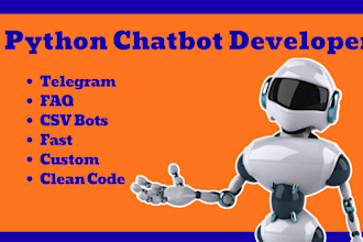 create a custom chatbot using python for telegram or websites