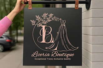 do high quality fashion clothing brand boutique minimalist branding initial logo