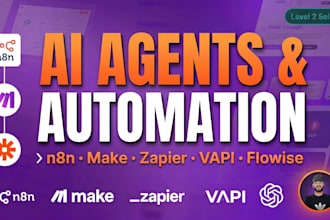 build n8n ai agents and automation workflows with make com and zapier