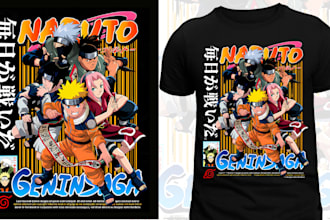 design anime t shirt and streetwear t shirt designs for pod sellers and brands