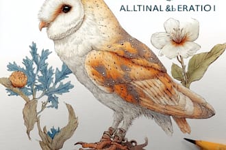 draw animal and botanical illustrations