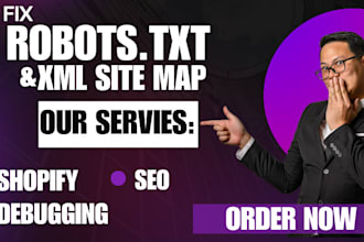 fix shopify XML sitemap and robots txt issues for google website optimizations